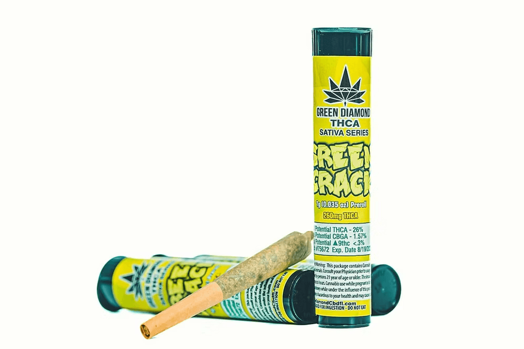 Green Diamond THC-A Preroll – Green Crack (Sativa) – 1g