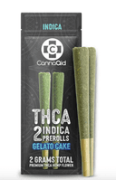 CannaAid THCA 1g 2ct Prerolls Gelato Cake (Indica)