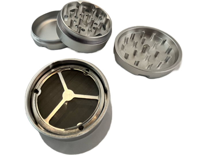 4-Piece Herb Grinder - Twist Lock - 2.5" - Brushed Aluminum - 3 Colors | Apotheca.org 4 FREE DELIVERY!*