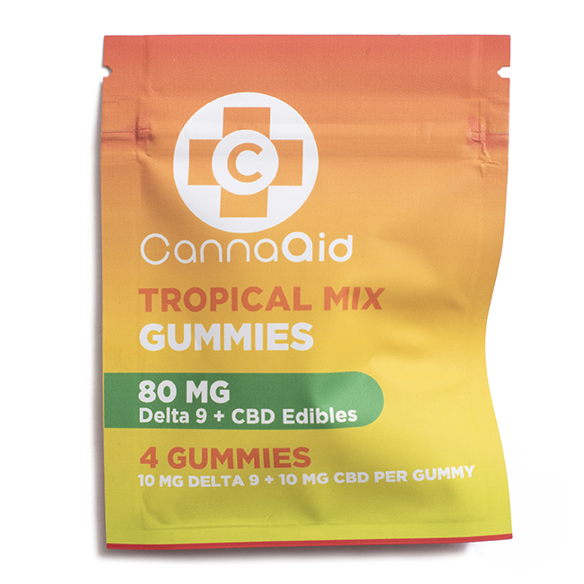Delta 9 + CBD Gummies - 80mg - Tropical Mix - CannaAid | Apotheca Delivers THC, Free!*