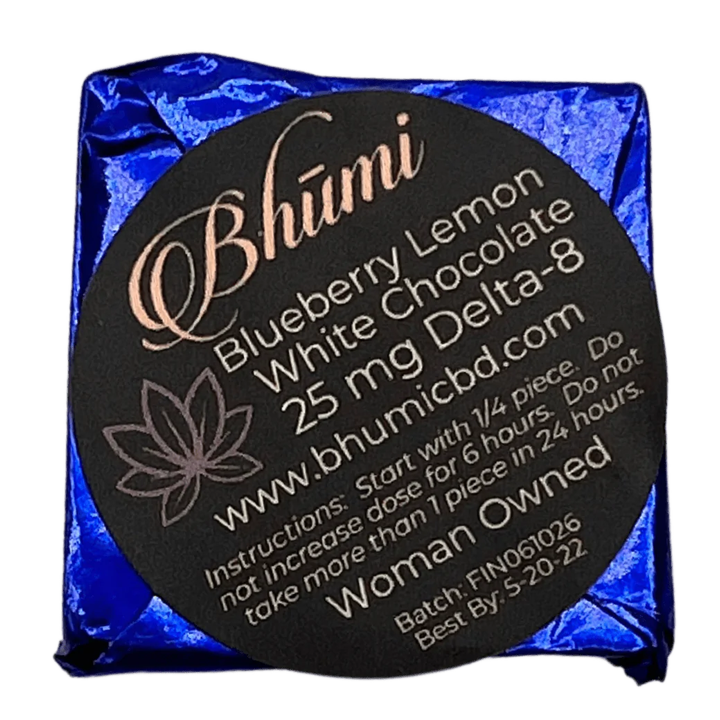 Bhumi - Delta 8 White Chocolate - Blueberry Lemon - 25mg | Apotheca.org Delivers!