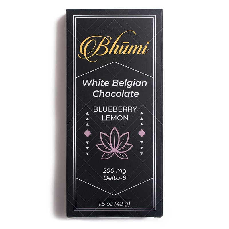 Bhumi - Delta 8 White Chocolate Bar - Blueberry Lemon - 200mg | Apotheca.org Delivers!