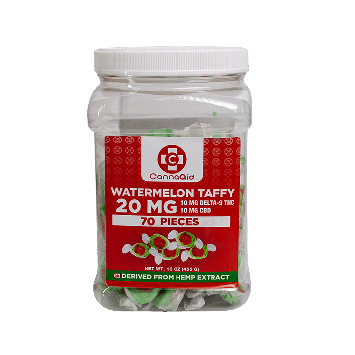 D9 + CBD Taffy - Watermelon - 20mg | Apotheca.org Delivers THC!