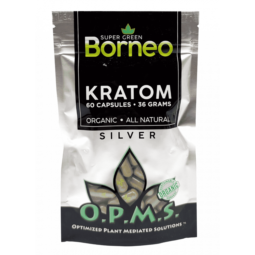 OPMS Silver - Super Green Borneo Kratom Capsules - Multiple Sizes | Apotheca.org Delivers!