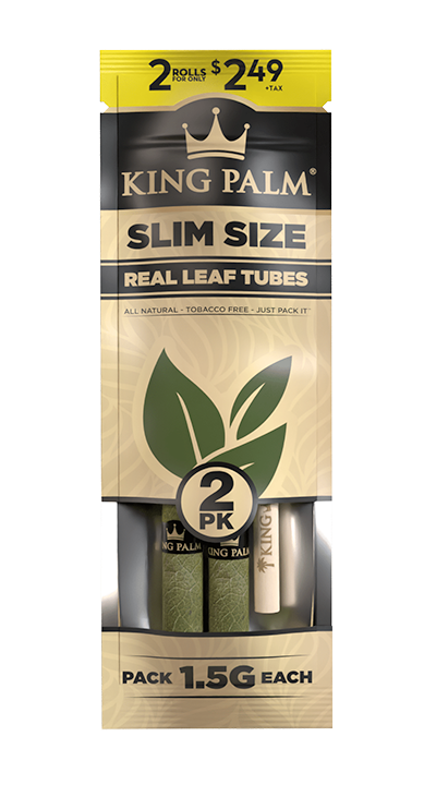 King Palm - Slim Size - Real Leaf Tubes - 2pk | Apotheca.org FREE DELIVERY!*