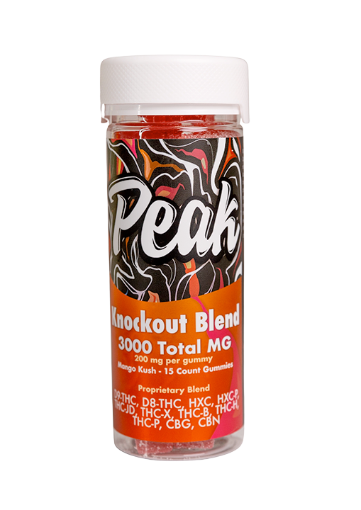 Knockout Blend Gummies - 3,000mg - 15pc - Mango Kush - Peak | Apotheca.org 4 THC FREE DELIVERY!*