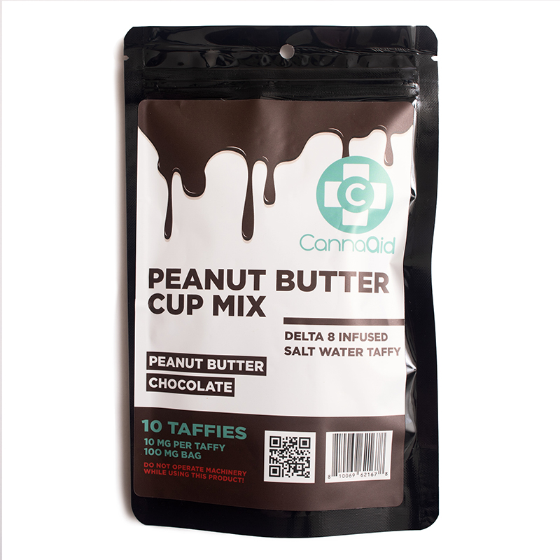 CannaAid - Delta 8 Infused Taffy - Peanut Butter Cup Mix - 10ct / 300mg