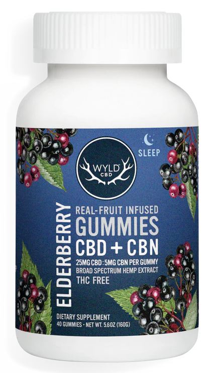 CBD + CBN Gummies - 25mg ea - Elderberry - 40pc - Wyld | Apotheca.org for BEST CBD ONLINE, FREE SHIPPING!*